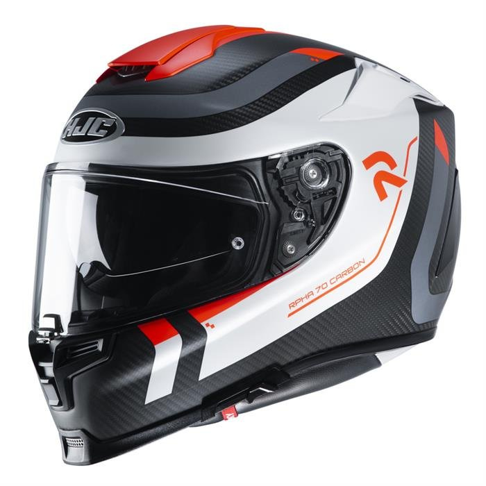 Kask motocyklowy HJC RPHA 70 CARBON REPLE czarno biało czerwony