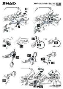 Stelaż kufra bocznego 3P motocyklowego SHAD do Kawasaki ER6 N/6F