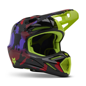 Kask motocyklowy FOX V3 Throttle Fluorescent Yellow