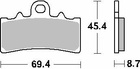 SBS KLOCKI HAMULCOWE KH606 STREET CERAMIC KOLOR CZARNY PASUJE DO: KTM 125/200/390 DUKE PRZÓD