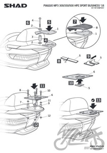 Stelaż kufra tylnego SHAD do Piaggio MP3 350 500 HPE S