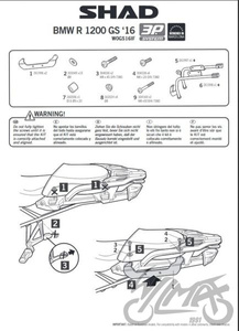 Stelaż boczny 3P SHAD kufra motocyklowego do BMW R1250 GS 2019