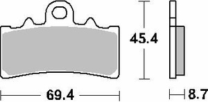 SBS KLOCKI HAMULCOWE KH606 STREET CERAMIC KOLOR CZARNY PASUJE DO: KTM 125/200/390 DUKE PRZÓD