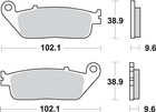 SBS KLOCKI HAMULCOWE KH196 STREET CERAMIC PASUJE DO: HONDA CB 500, CTX 700, NC 750, VT 750, XL 600V, PRZÓD