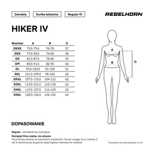 Damska kurtka motocyklowa tekstylna miejska/turystyczna Rebelhorn HIKER IV czarny