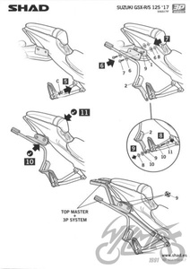 Stelaż boczny 3P SHAD kufra motocyklowego do Suzuki GSX-S 125