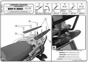 KAPPA Stelaż kufra motocyklowego centralnego BMW R 1200GS (04-12) ( Z PŁYTĄ MONOKEY ) DO ZAMOCOWANIA NA ORYGINALNYM STELAŻU