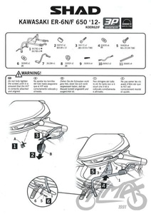 Stelaż kufra bocznego 3P motocyklowego SHAD do Kawasaki ER6 N/6F