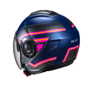 Kask motocyklowy otwarty HJC I40N Linia niebieski/różowy