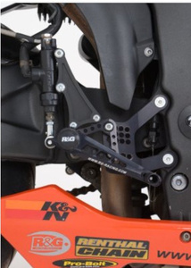 Podnóżki regulowane R&G Kawasaki ZX6-R 05-13 Road Gearbox zestaw