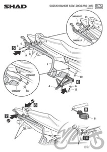 Stelaż kufra bocznego 3P motocyklowego SHAD do Suzuki Bandit