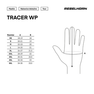 Rękawice motocyklowe miejskie/turystyczne Rebelhorn TRACER WP czarny