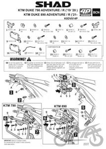 Stelaż kufra bocznego 4P motocyklowego SHAD Terra do KTM Adventure 790