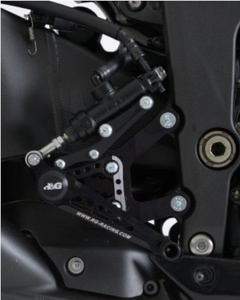 Podnóżki regulowane R&G Kawasaki ZX6-R 05-13 Road Gearbox zestaw