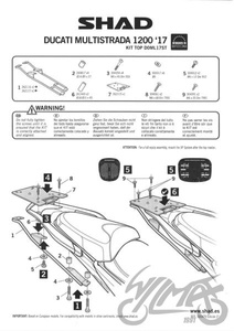 Stelaż kufra tylnego motocyklowego SHAD do Ducati Multistrada 1200