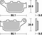 SBS KLOCKI HAMULCOWE KH496 STREET EXCEL/RACING SINTER KOLOR ZŁOTY PASUJE DO: HONDA CBR250/300/650, CB500/650, CRF1000 TYŁ