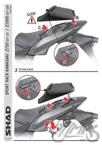 Stelaż kufra tył SHAD do Kawasaki Z750/R