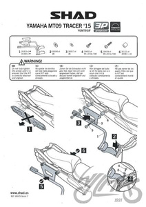 Stelaż boczny 3P SHAD kufra motocyklowego do Yamaha MT 09 Trac