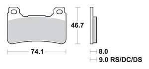 SBS KLOCKI HAMULCOWE KH158 TRACK AND SPORT SINTER KOLOR ZŁOTY (ZAMIENIA MIESZANKĘ RS)