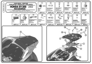 KAPPA Stelaż kufra motocyklowego centralnego HONDA ST 1300 PAN EUROPEAN (02-14) ( Z PŁYTĄ MONOKEY )