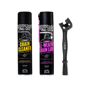 Motorcycle Chain Care Kit – Zestaw Do Pielęgnacji Łańcucha (MUC-OFF 637, Cleaner, Szczotka)