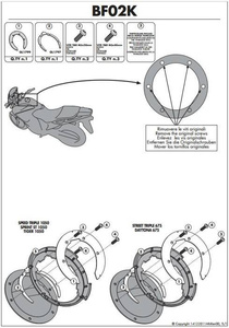 Kappa mocowanie tanklock Triumph Sprint 1050st/gt, tiger 1050 (06)