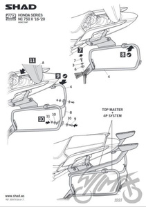 Stelaż kufra bocznego 4P motocyklowego SHAD Terra do Honda NC750