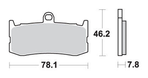 SBS KLOCKI HAMULCOWE KH491 RACING DUAL CARBON TRIUMPH DAYTONA TRIPLE 675 '09-'18 KOLOR CZARNY PRZÓD