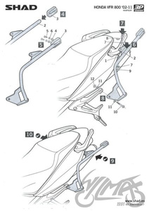 Stelaż kufra bocznego 3P motocyklowego SHAD do Honda VFR 800