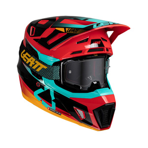 Kask motocyklowy LEATT Kit Moto 7.5 V25 Red z goglami