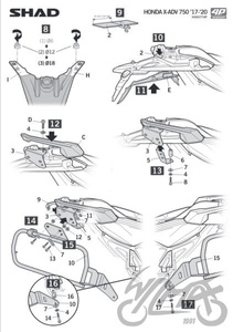 Stelaż kufra bocznego 4P motocyklowego SHAD Terra do Honda X-ADV