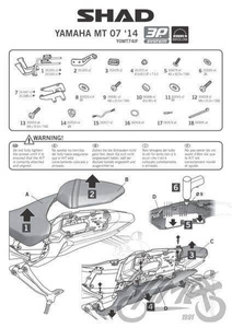 Stelaż kufra bocznego 3P SHAD do Yamaha MT 07