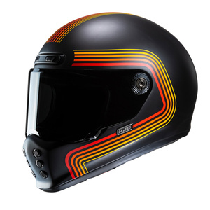 Kask motocyklowy integralny custom cruiser HJC V10 Foni czarny/czerwony