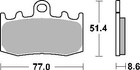 SBS KLOCKI HAMULCOWE KH335 STREET CERAMIC KOLOR CZARNY PASUJE DO: BMW R850/1100/1150/1200, K1200/1300 PRZÓD