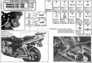 Kappa stelaż kufra centralnego Yamaha XJR 1200 (95-98), xjr 1300 (98-02) ( bez płyty )