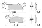 SBS KLOCKI HAMULCOWE KH444 OFF-ROAD SINTER YAMAHA YFM 550 GRIZZLY '09-'16, YFM 700 '07-'17, YFM 250 RAPTOR '09-'14 KOLOR ZŁOTY