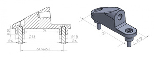 Adapter lusterek PUIG Hi-Tech do owiewek (9575N, lewy lub prawy)