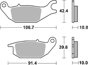 SBS KLOCKI HAMULCOWE KH343 STREET CERAMIC KOLOR CZARNY PASUJE DO:HONDA CBR125/150, XL 125 VARADERO, YAMAHA YZF150 TYŁ