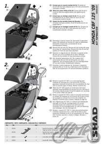 Stelaż kufra tylnego motocyklowego SHAD do Honda CBF