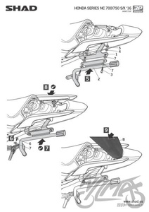 Stelaż kufra bocznego 3P motocyklowego SHAD do Honda NC750