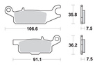 SBS KLOCKI HAMULCOWE KH443 OFF-ROAD SINTER YAMAHA YFM 550 GRIZZLY '09-'16, YFM 700 GRIZZLY '07-'17, 09-'14 KOLOR ZŁOTY