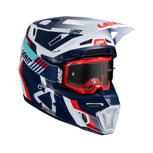 Kask motocyklowy LEATT Kit Moto 8.5 V25 Royal z goglami