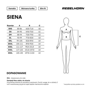 Damska kurtka motocyklowa skórzana miejska Rebelhorn SIENA  czarny