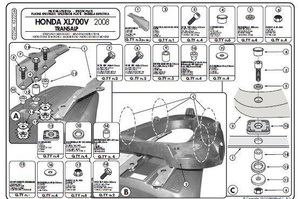 Kappa stelaż kufra centralnego Honda XL 700v transalp (08-13) ( z płytą monolock )