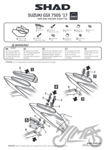 Stelaż do sakw motocyklowych półsztywnych SHAD do Suzuki GSX-S