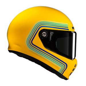 Kask motocyklowy integralny custom cruiser HJC V10 Foni żółty/szary