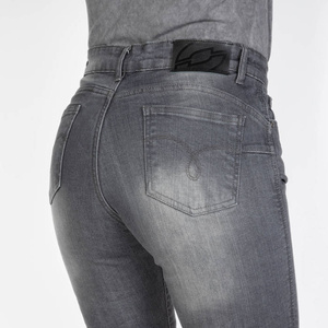 Damskie jeansy motocyklowe OZONE STRIKER SLIM FIT sprany szary