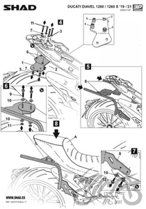 Stelaż kufra bocznego 3P motocyklowego SHAD do Ducati Diavel