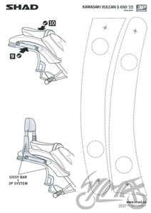 Stelaż kufra bocznego 3P motocyklowego SHAD do Kawasaki Vulcan S