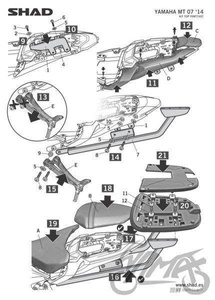 Stelaż kufra tył SHAD do Yamaha MT 07